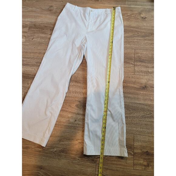 Ralph Lauren Pants Pinstripe Sz 14 Cotton Career White Black - Picture 6 of 13